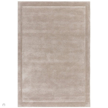 Rise Modern Plain Hi-Low Border Tonal Shimmer Hand-Carved High-Density Heavyweight Wool & Viscose Blend Sand Rug-Asiatic Carpets-Rug Love - The Most Loved Rug Store